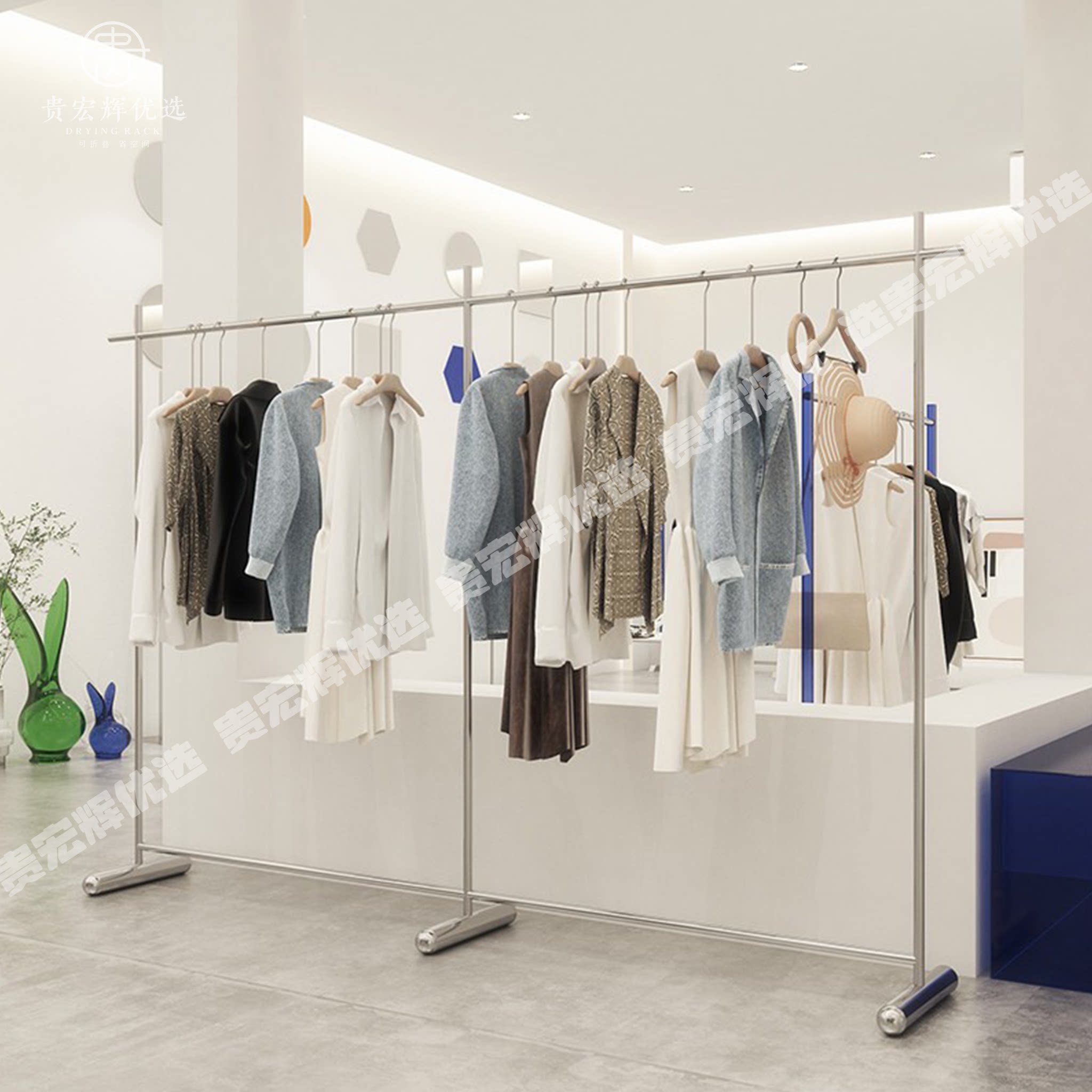 服装店展示架陈列架不锈
