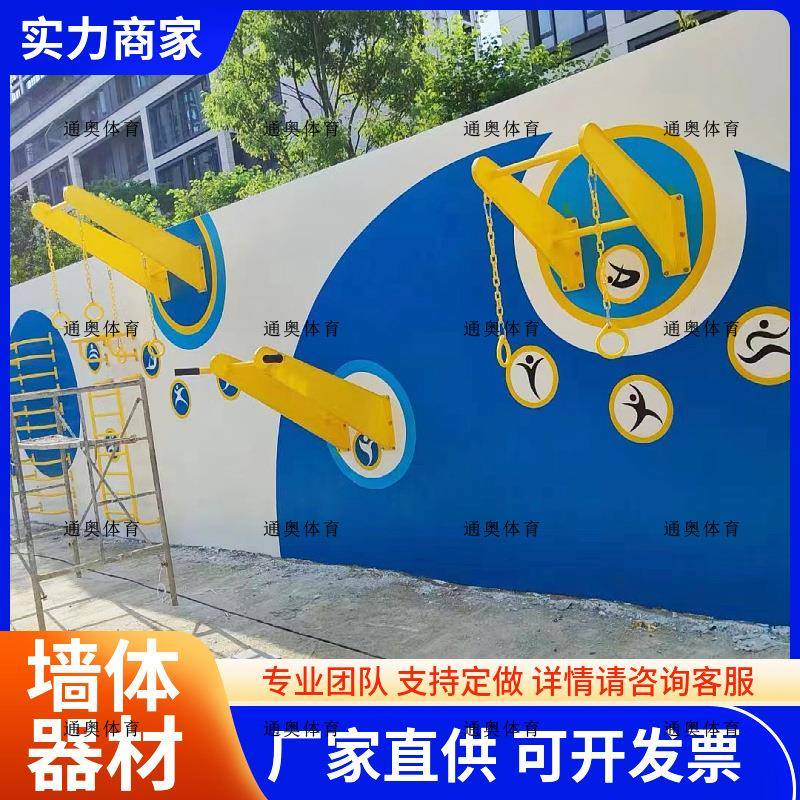 户外小区公园社区墙体健身器材壁挂式单杠吊环体育器材健身墙器械