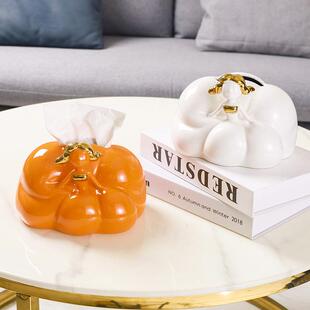 轻奢陶瓷长裙女孩纸巾盒家用客厅摆件创意简约茶几装饰家居抽纸盒