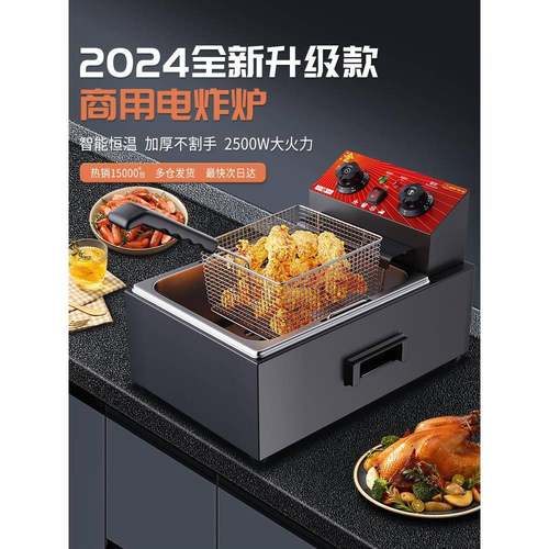 油炸锅商用摆摊单双缸炸鸡排薯条油条机油炸机电炸锅加厚电炸炉SF