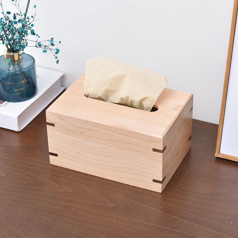 木质抽纸盒枫木桌面抽纸盒家用餐厅餐巾纸收纳盒木质纸巾盒