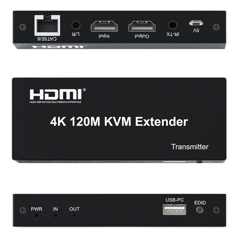 原厂KVM120米4K延长器支持触屏显示器音频USB键盘