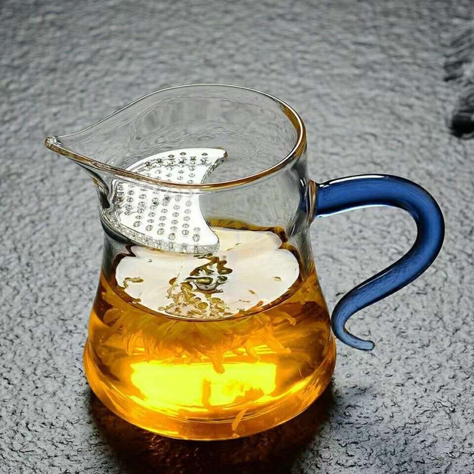 月牙过滤公道茶杯玻璃泡茶壶高硼硅日式茶具一体带过滤网分茶器