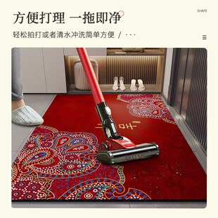 入户门地垫门口脚垫子w皮革进门垫家用PVC防滑地毯免洗可擦 新中式