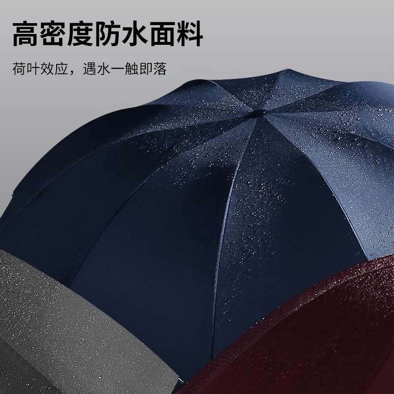 自动24骨雨伞男士大号黑胶晴雨太阳伞商务 定制遮阳防晒折叠伞