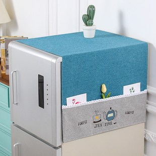布艺冰箱巾盖l布对开门多用棉麻单开门双开门家用冰箱防尘罩 新品