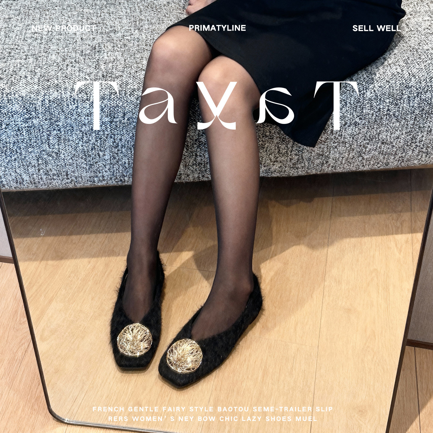 霉霉种草～2025年秋冬保暖毛毛鞋女外穿方头平底黑色加绒豆豆鞋