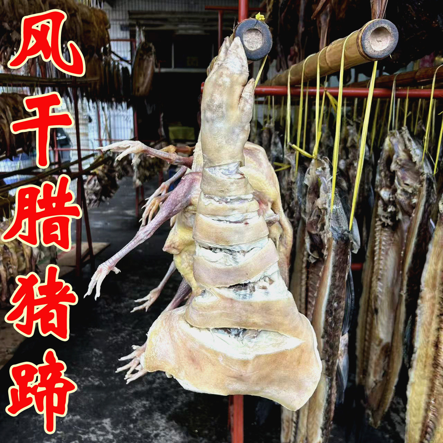 腊猪脚蹄子腊排骨风干腊肉五花肉