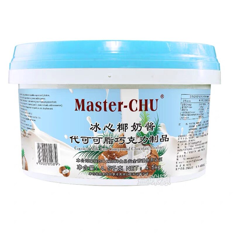 朱师傅冰心椰奶酱4.5kg代可可脂调味酱商用烘焙面包夹心装饰凉感