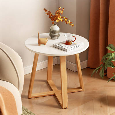 茶几客厅家用小桌子简易沙发边几角几阳台小茶桌实木腿小圆桌收纳
