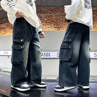 童装男童牛仔裤春秋款2025新款儿童裤子大童男孩秋装痞帅风长裤潮