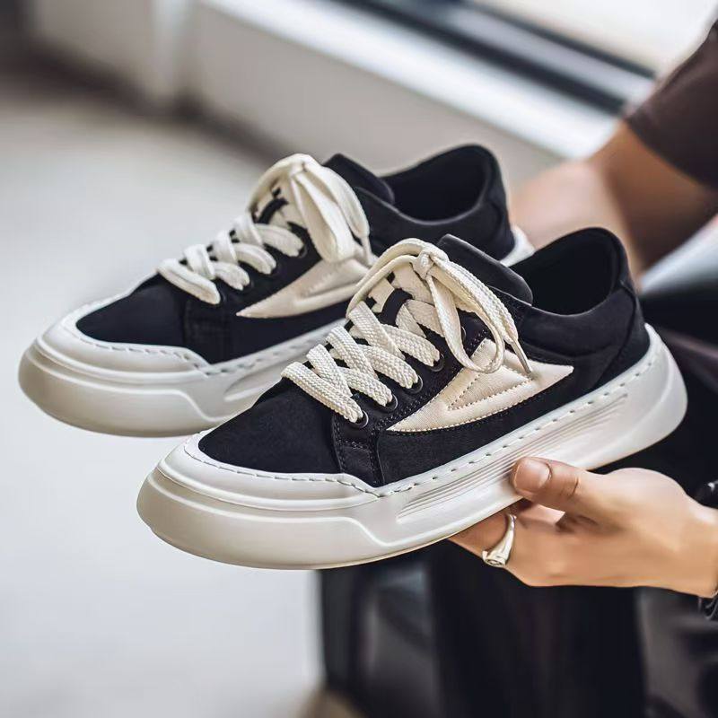 原创小众美式复古男鞋透气帆布鞋秋冬运动休闲鞋学生百搭厚底板鞋,流行男鞋,布鞋,淘宝优惠券,粉丝福利购,淘宝优惠卷