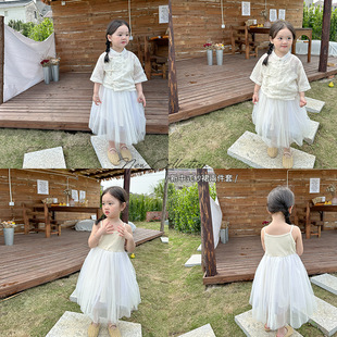 【清仓款】严选维木童装女童套装宝宝汉服夏装儿童中国风上衣连衣