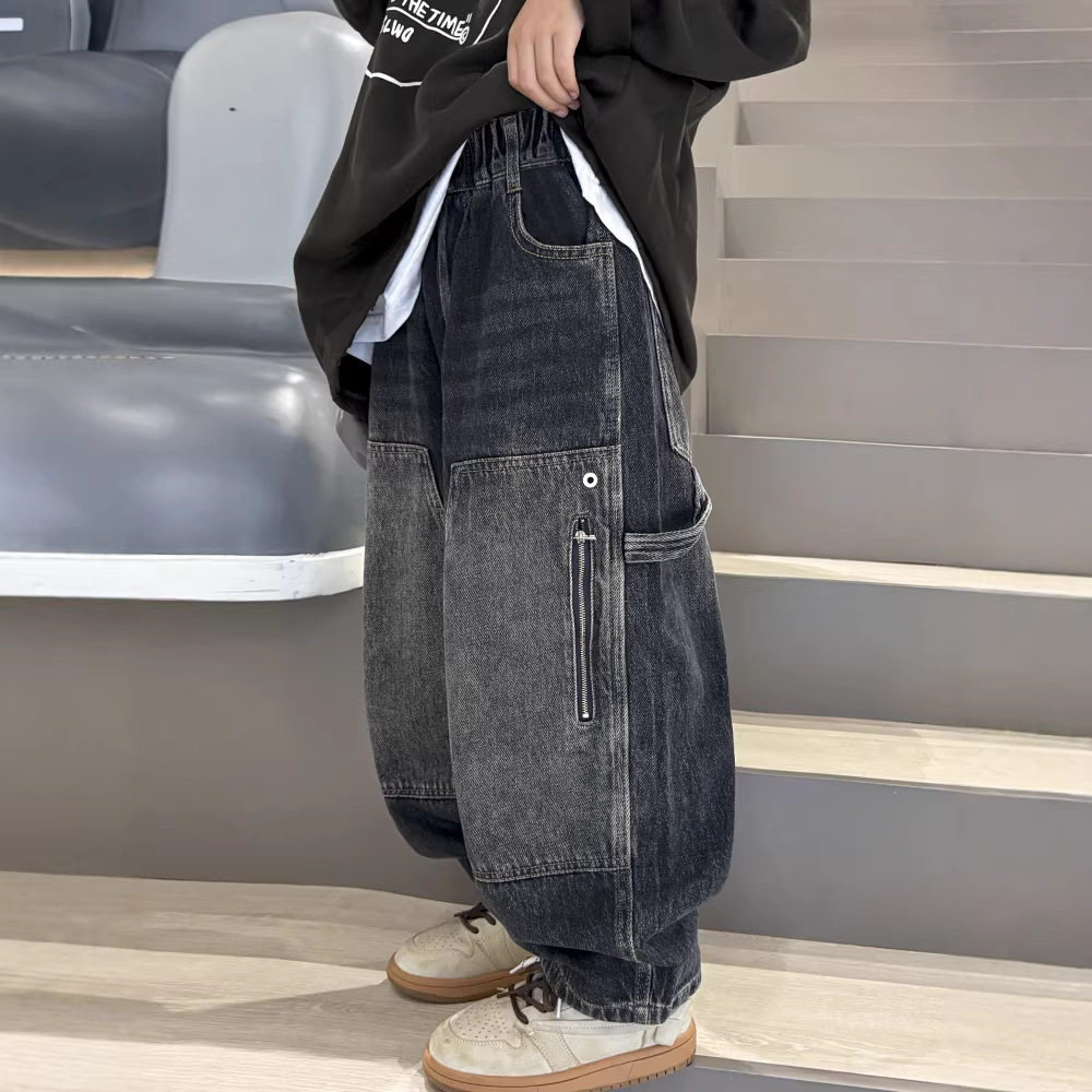 男童牛仔裤春季儿童直筒裤子2026春秋新款中大童装春装长裤潮男孩