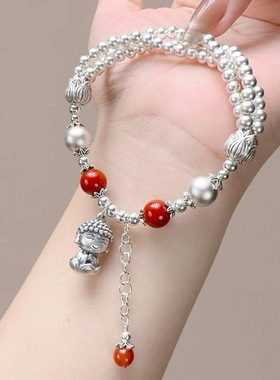 盘缠莲花宝宝佛南红国潮三生三世守护静心福字手链女轻奢手串串珠