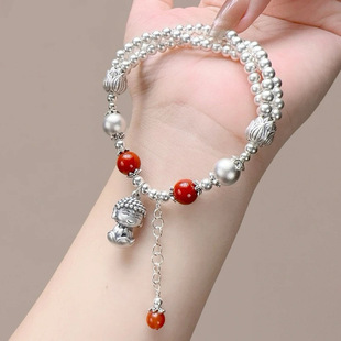 盘缠莲花宝宝佛南红国潮三生三世守护静心福字手链女轻奢手串串珠