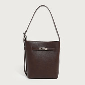 2025新款 韩国女包郑丽媛同款 头层油蜡单肩斜挎包链条ins水桶包