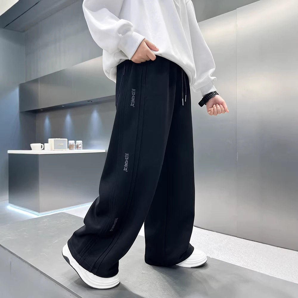 男童裤子运动裤春秋款2026新款儿童春装直筒阔腿裤宽松春季男孩