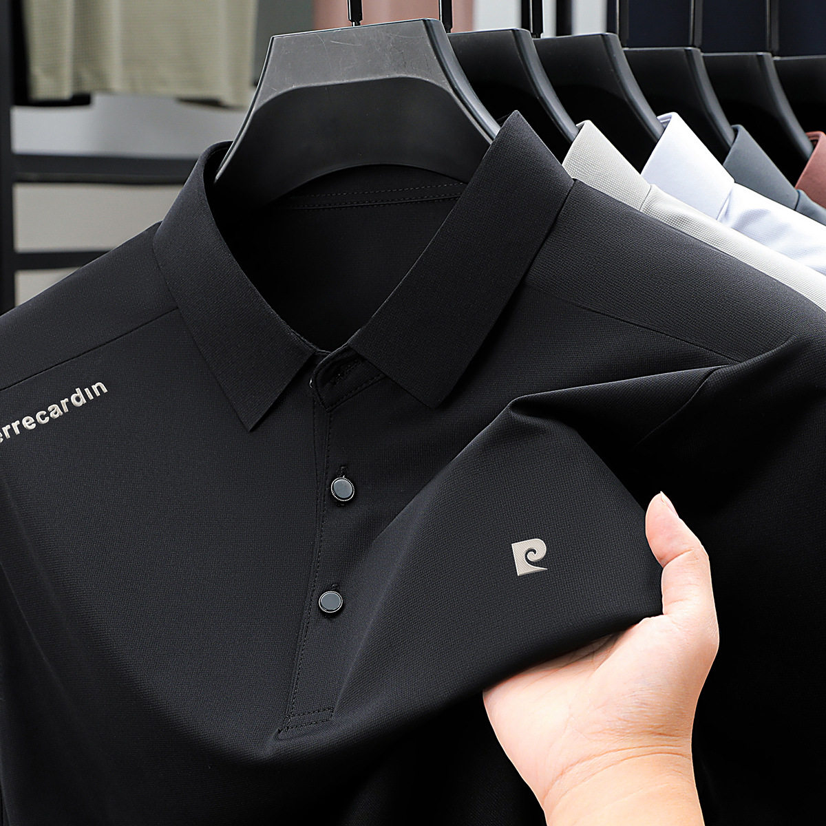 夏秋新款短袖高级感男t恤高端商务休闲翻领潮百搭男士POLO衫