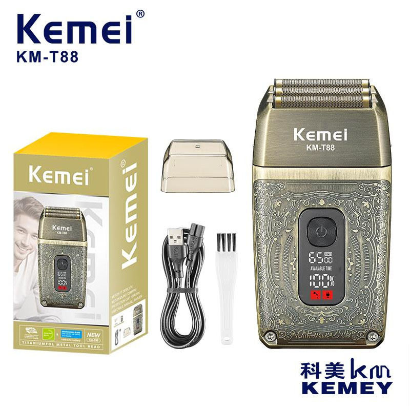 科美kemei金属电动剃须刀往复式KMT88胡须刀家用刮胡刀胡须修剪器