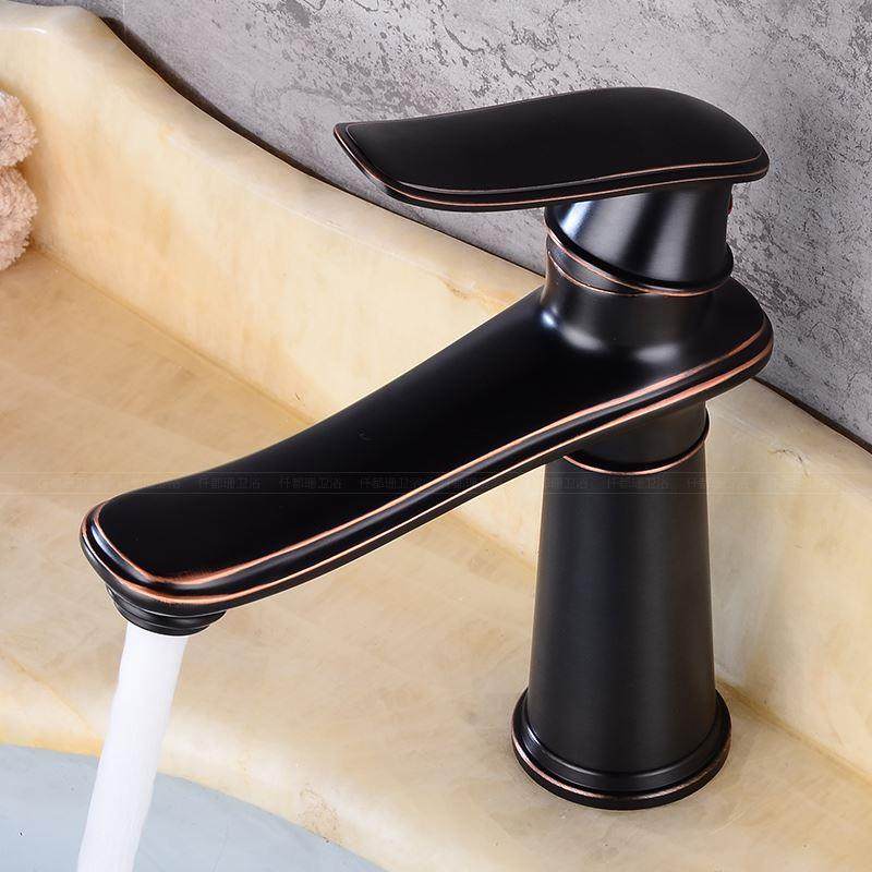 欧式仿古水龙头面盆龙头冷热全铜洗脸盆台上盆水龙头复古美式黑色,包装,胶带座/封箱器,淘宝优惠券,粉丝福利购,淘宝优惠卷