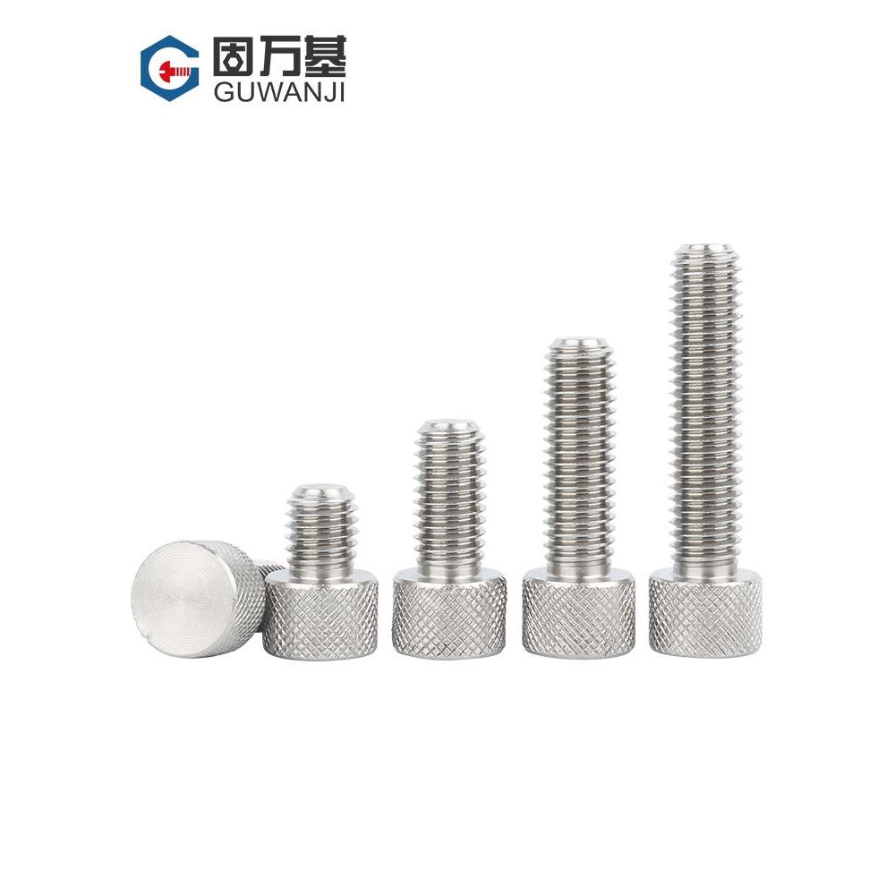 304不锈钢圆形手拧螺丝钉单头手扭滚花螺丝小头手紧调节螺栓M2-M8