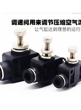 快速接头节流阀蓝色黑色调节管道阀LSA-4/6/8/LSA-10/12两头接管