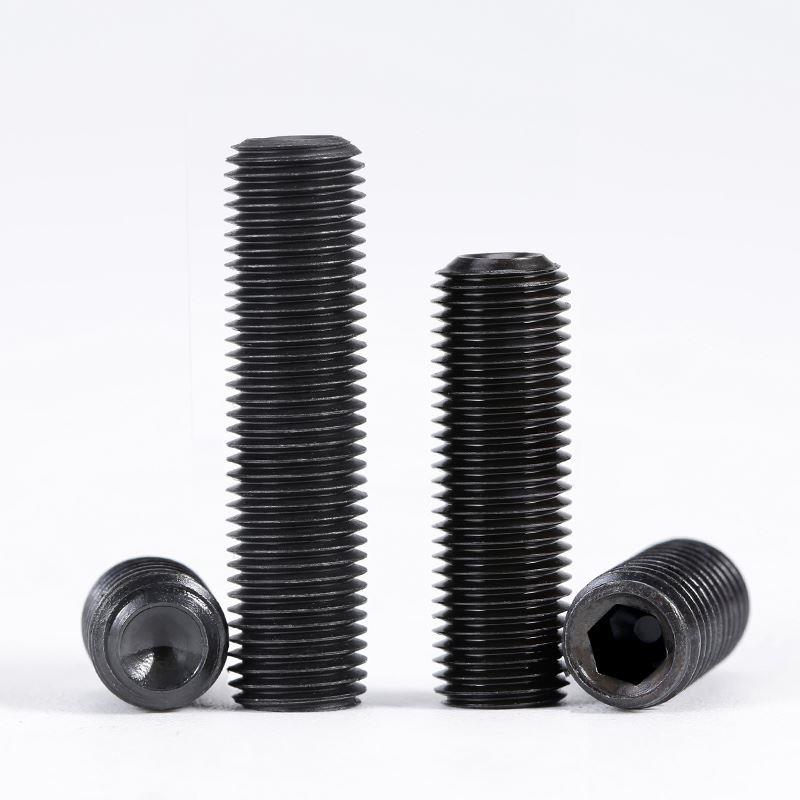 12.9级细牙凹端紧定螺丝钉无头内六角基米顶丝机米螺钉M6M8M10M12