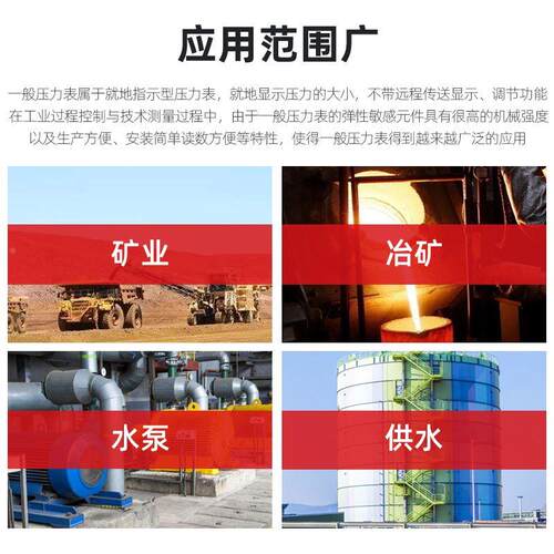润能Y150压力表0-1.6MPa水压表油压表气压表压力容器真空表负压表