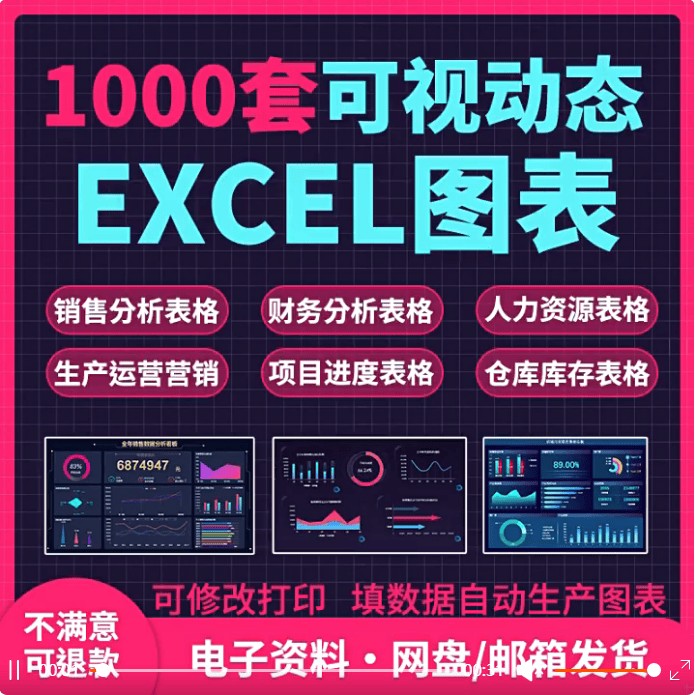 excel可视化动态图表模板销售财务会计人事工作计划数据分析表格