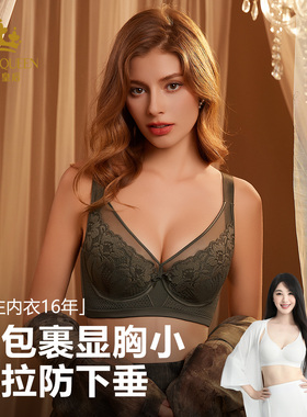 美胸皇后内衣女大胸显小 女神罩罩 收副乳防下垂调整型文胸M1820