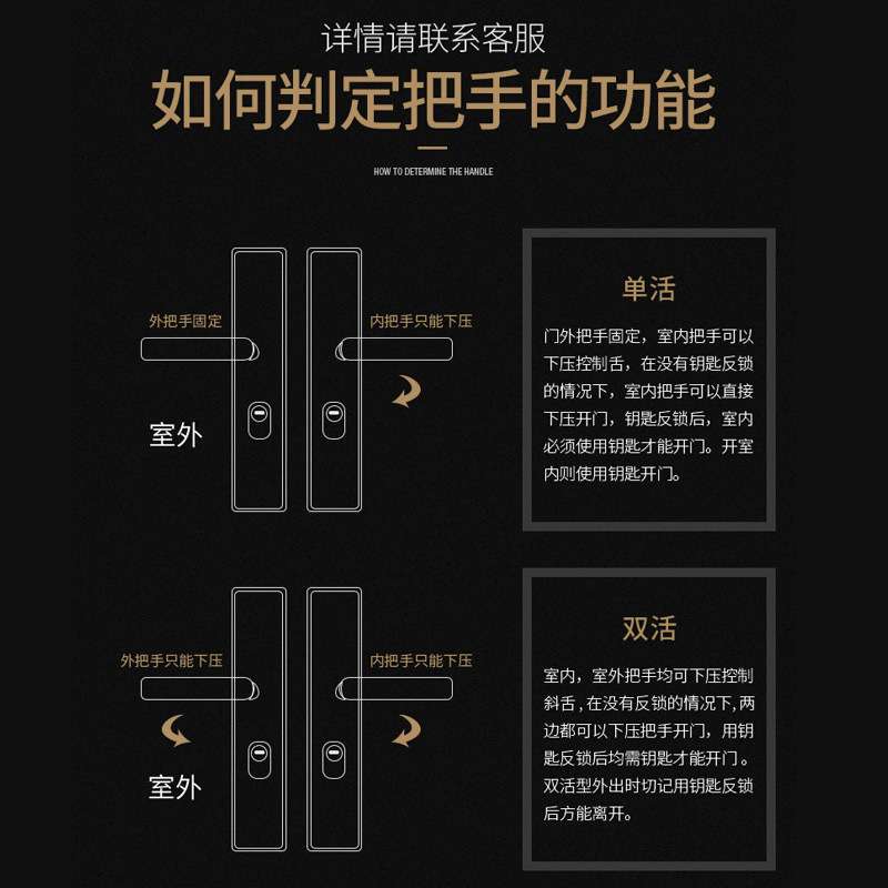 防盗门锁家用通用型门把手老式大门锁手柄面板入户门锁机械锁外壳