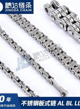 不锈钢304 316板式链条 LH1044 LH1244 LH1644高承载提升机链条