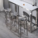 工业风咖啡厅户外铁艺圆凳家用岛台旋转吧凳酒吧吧台不锈钢高脚凳