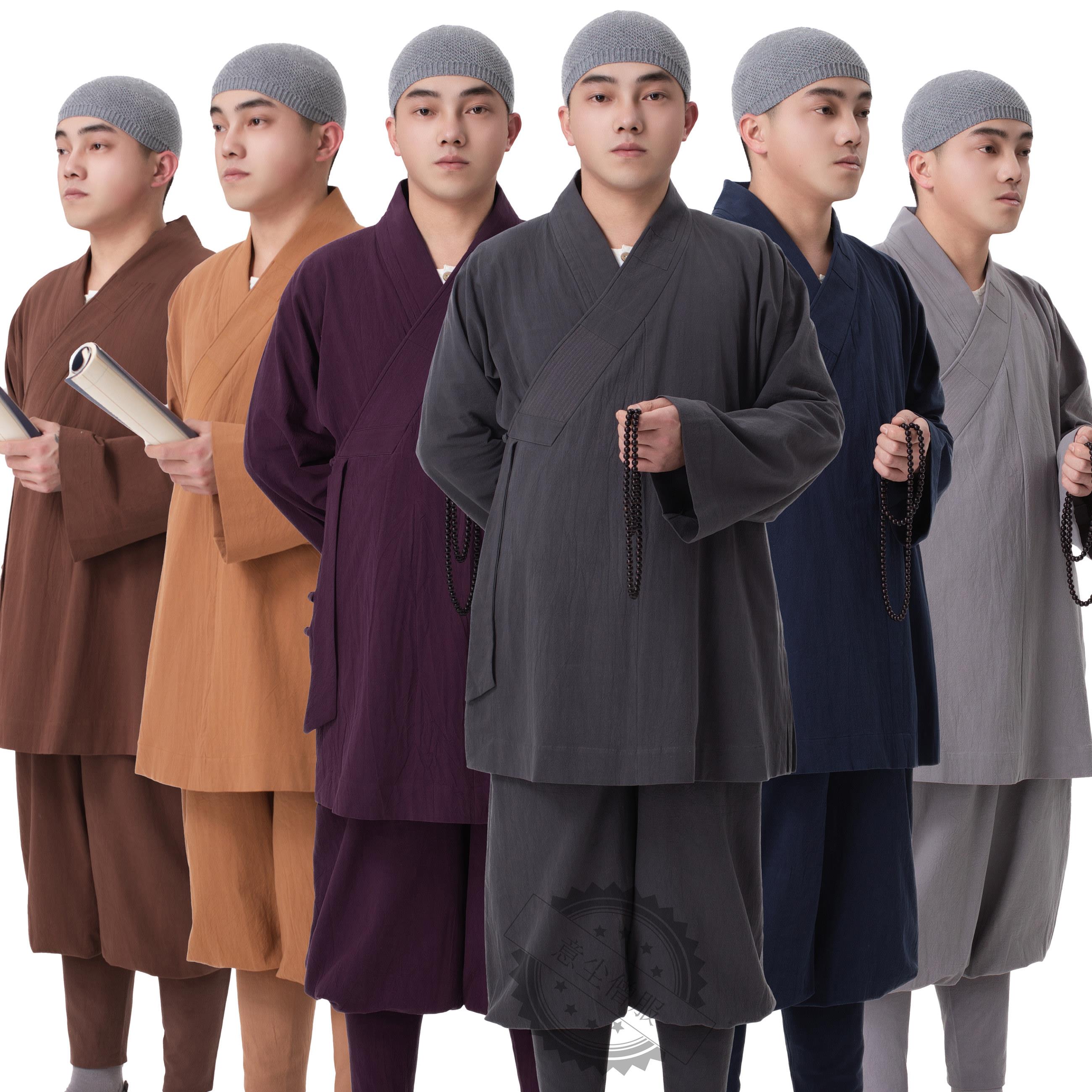僧服夏季亚麻罗汉褂套装短褂僧人和尚服男出家人女比丘尼薄款僧衣