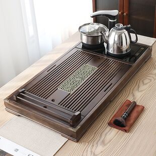 全自动茶盘家用烧水壶一体小型实木泡茶台功夫茶具套装简约大茶海