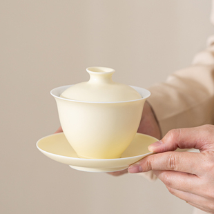 大小号泡茶器 德化三才盖碗单个陶瓷泡茶碗泡茶杯高档功夫茶具套装