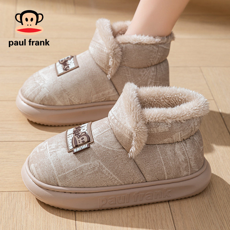 大嘴猴棉拖鞋男士防滑厚底外穿防水加绒情侣女月子鞋高帮冬厚棉鞋