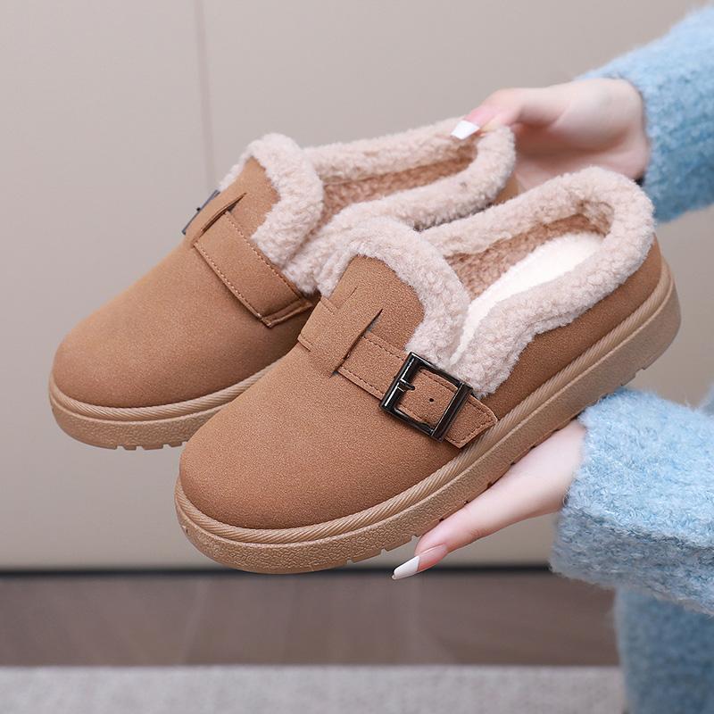 冬季加绒保暖棉鞋一脚蹬