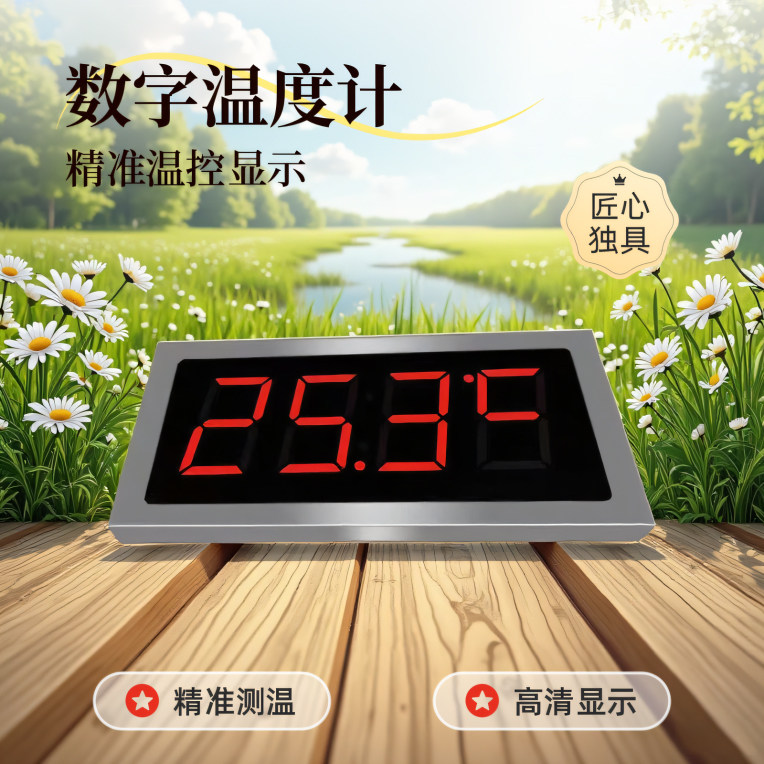 大屏防水数显温度计高精度温度显示器桑拿洗浴汗蒸泳池温泉测水温