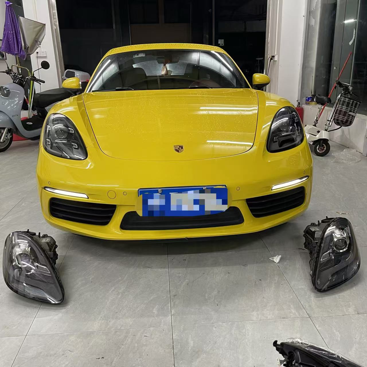 适用保时捷718大灯总成cayman boxster卡曼低配升高配LED矩阵