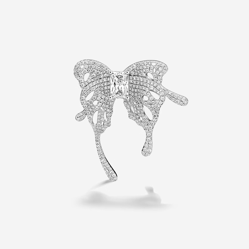 何方胸针女925银蝴蝶方糖陈都灵