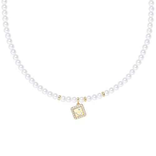 何方优雅高级个性笑脸珍珠项链女
