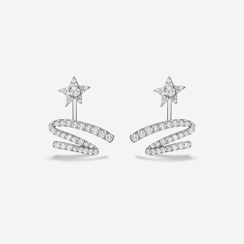 何方星光飘带耳钉925银气质女