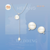纽扣珍珠项链耳环董生活同款 何方HEFANG 新品 董洁直播间轻奢优雅