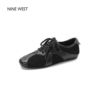West Nine 玖熙复古方头真皮平底鞋 百搭单鞋 不累脚 女款 清仓款
