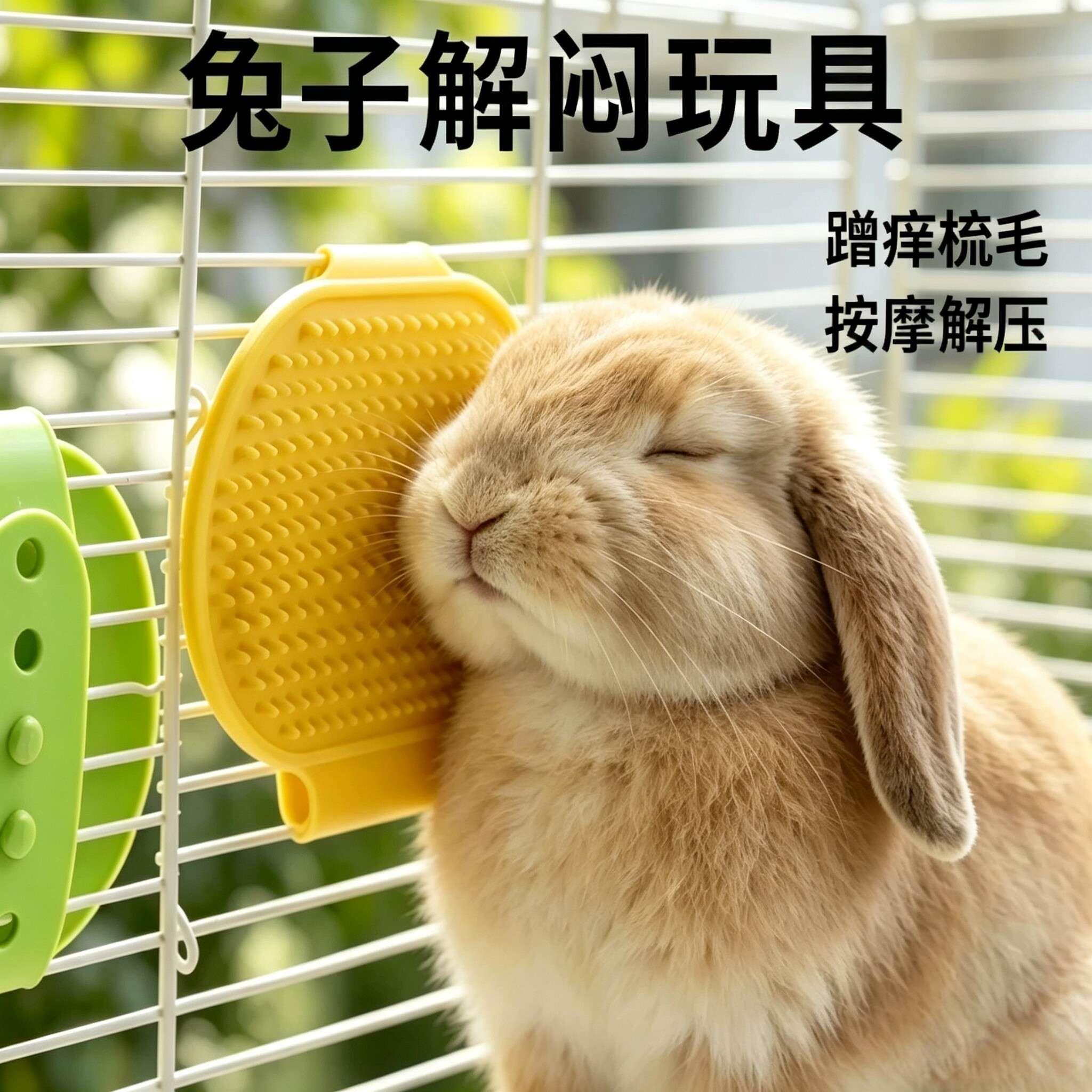 兔子解闷玩具蹭痒侏儒兔垂耳兔专用梳毛按摩神器解压有趣宠物用品
