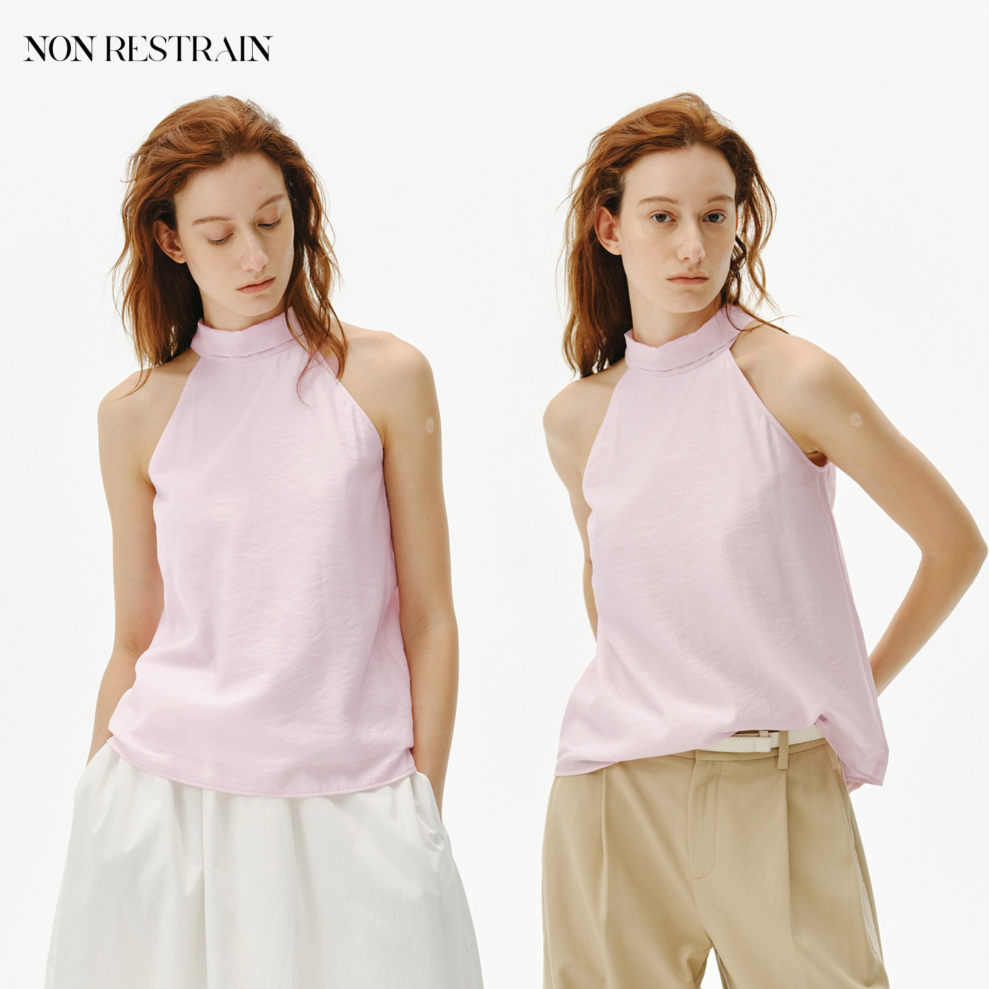 NONRESTRAIN法式无袖挂脖背心女