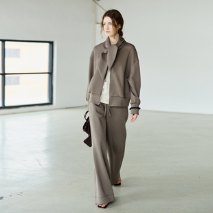 套装 NON RESTRAIN莱赛尔天丝可调节领结卫衣外套女宽松休闲阔腿裤