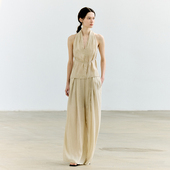 两件套装 NON RESTRAIN高级感露背挂脖背心上衣女设计感休闲阔腿裤